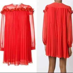 GIAMBA Paris “Georgette” Flower Appliqué Dress